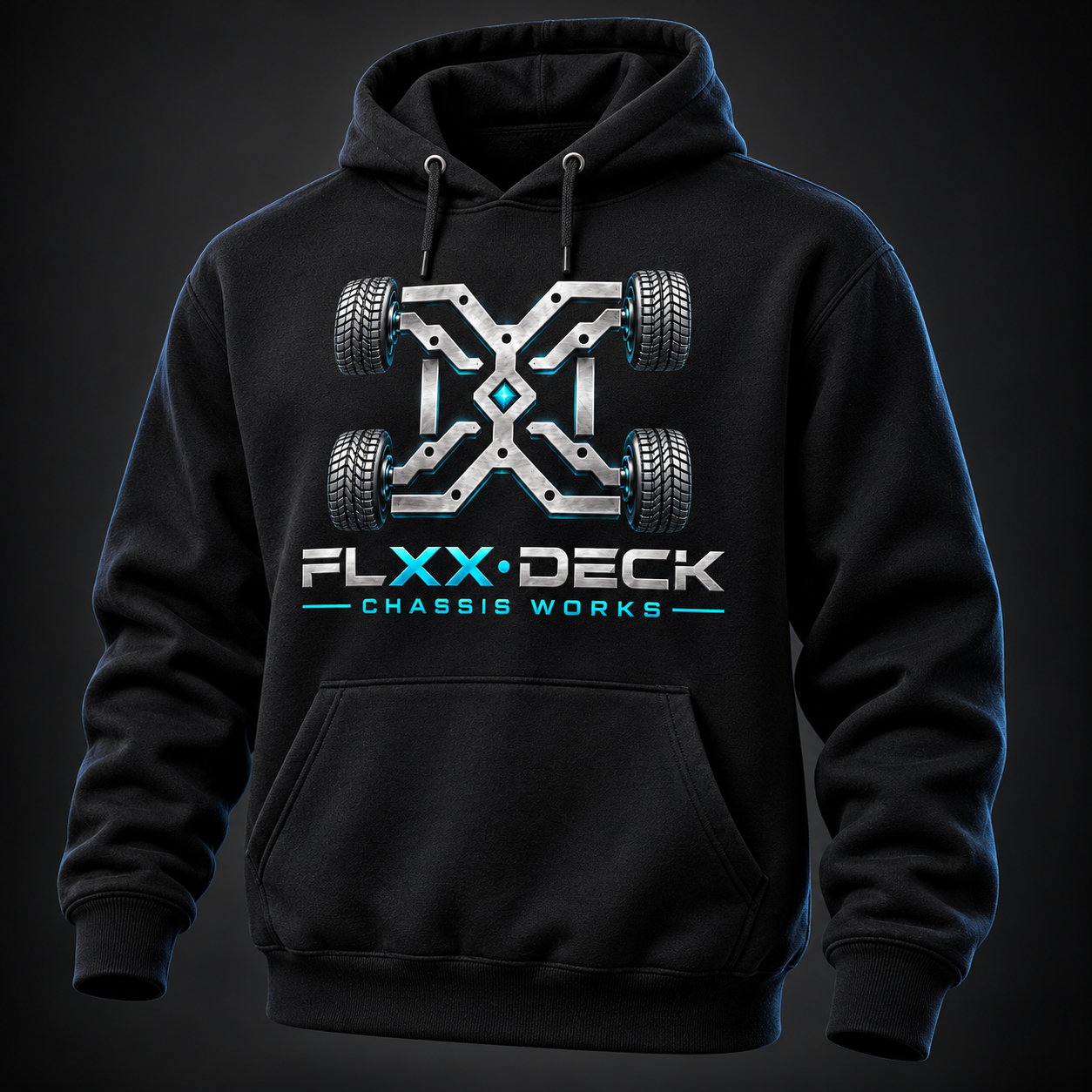 FLXXDECK printed hoodie concept mockup
