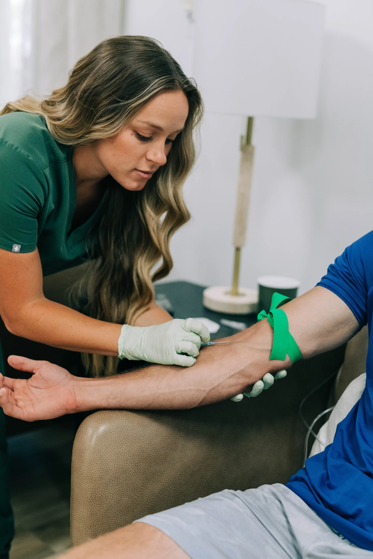 Nurse preparing a lab draw