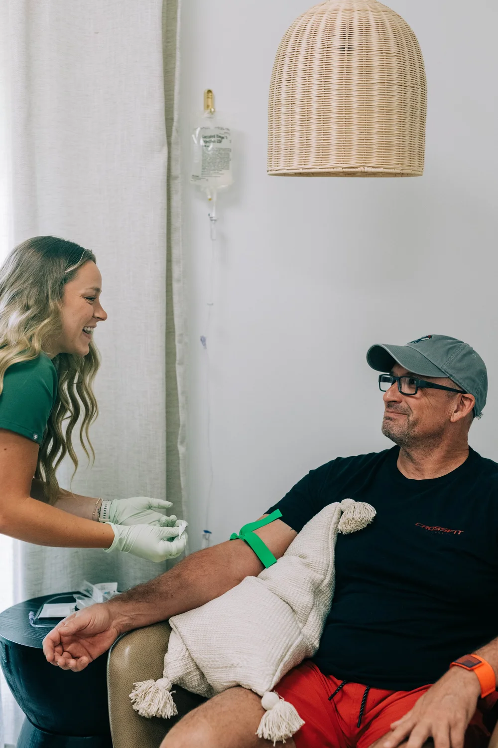 Man meeting with a Raleigh Well nurse