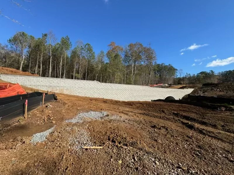 Engineered slope wall after