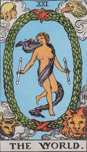 The World tarot card - The Great One of the Night of Time