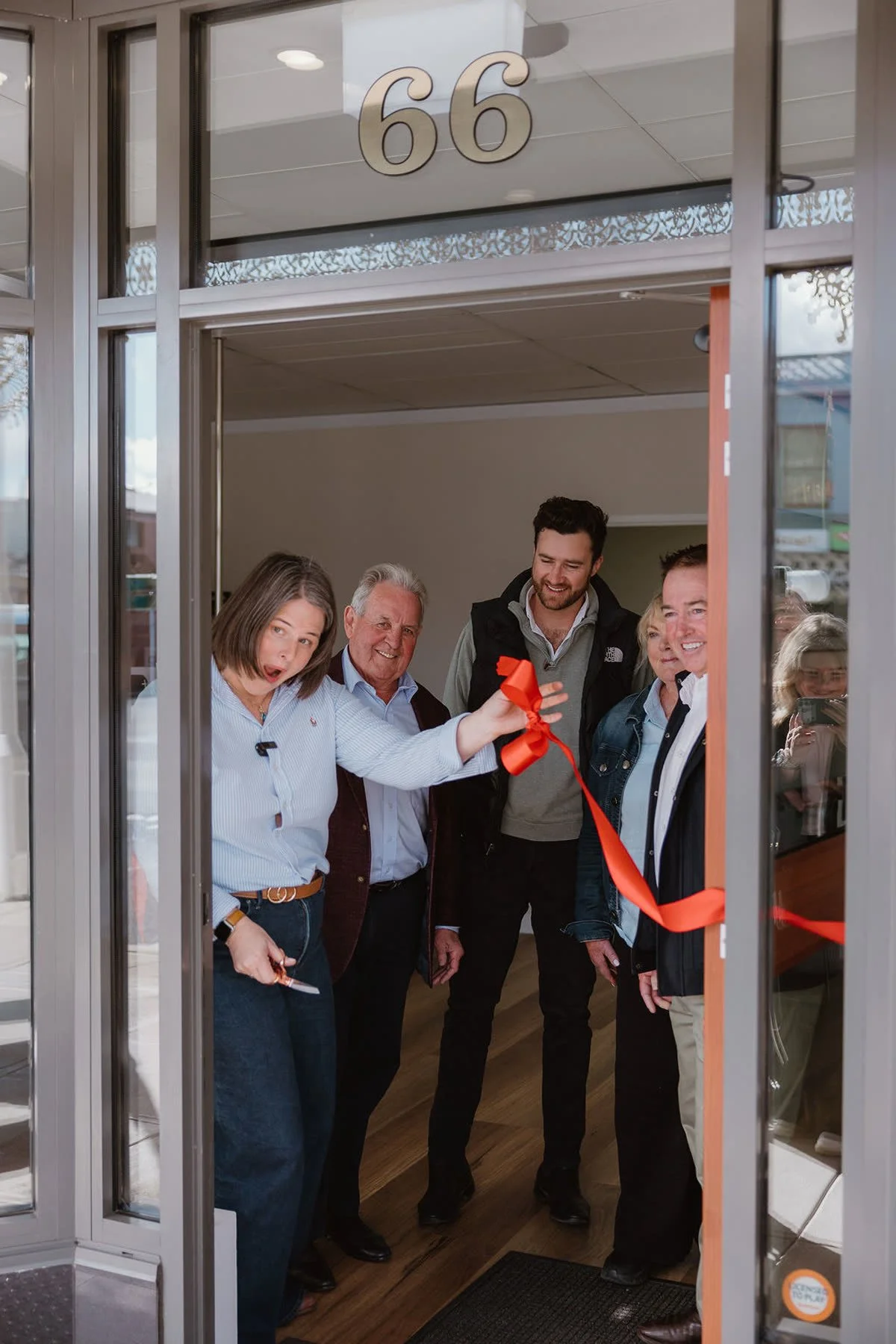 Dr Janine Kinahan cutting the ribbon at the opening of Function to Flow Chiropractic, 66 George Street, Bathurst, 29 July 2026