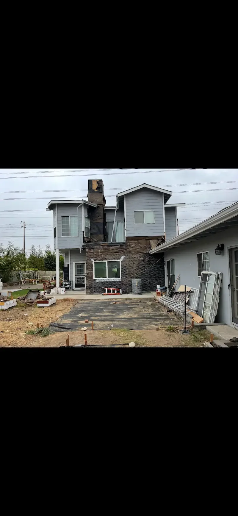 Custom kitchen renovation with blue cabinets
