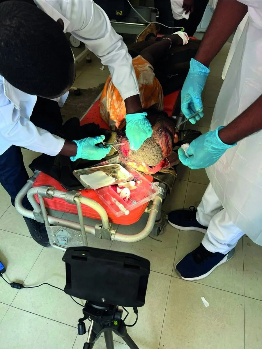 TBL-30 lighting a patient during treatment in Zambia