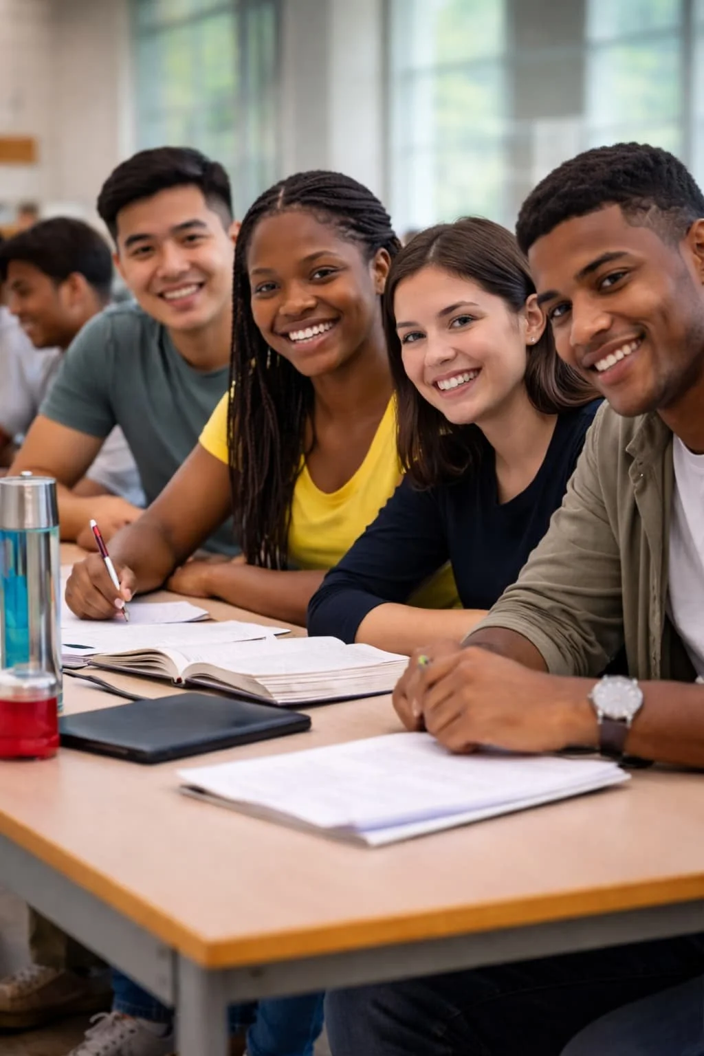 Students in a UK university classroom
