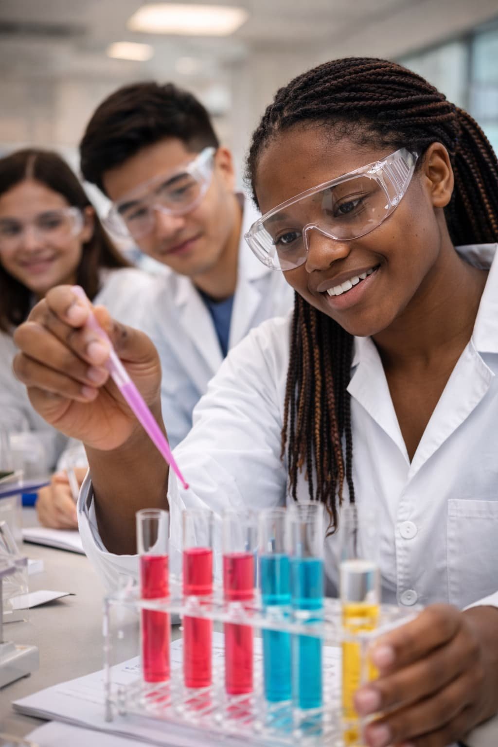 Student working in a university laboratory