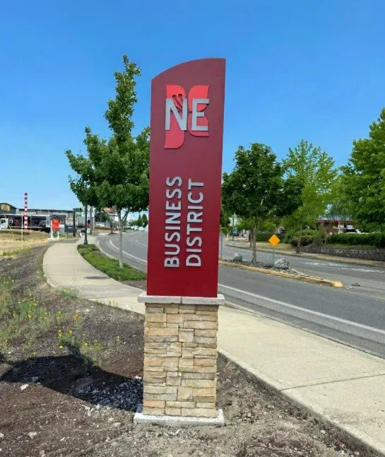 University Place Wayfinding Monolith Installation