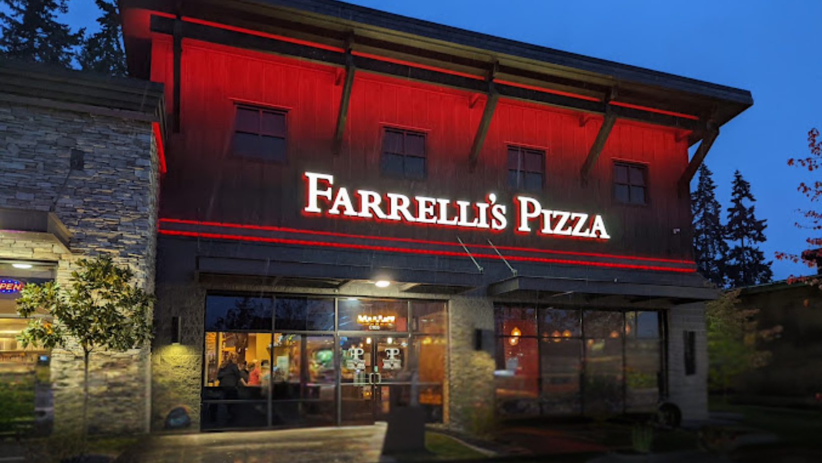 Farrelli’s Pizza exterior building signage in Washington