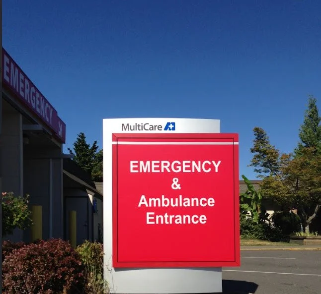 Emergency exterior wayfinding signage Tacoma WA