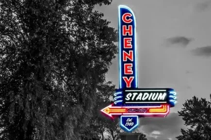 Directional sign designed by Plumb Signs at Cheney Stadium