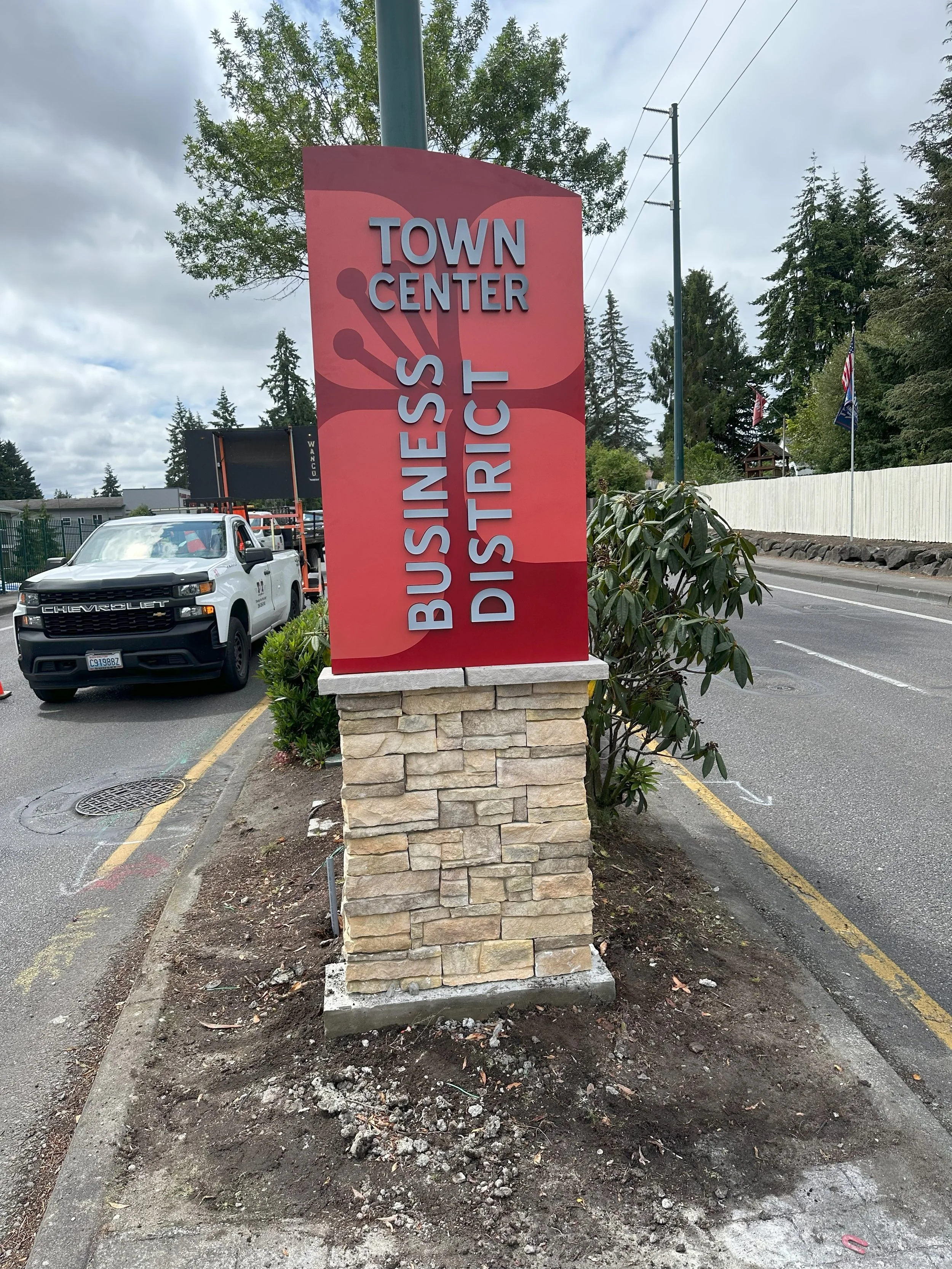 University Place business district wayfinding signage