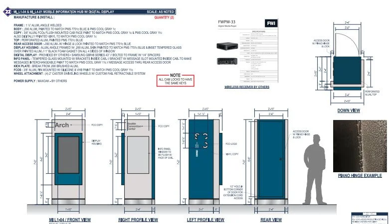 Seattle Convention Center shop drawing - Plumb Signs design documentation