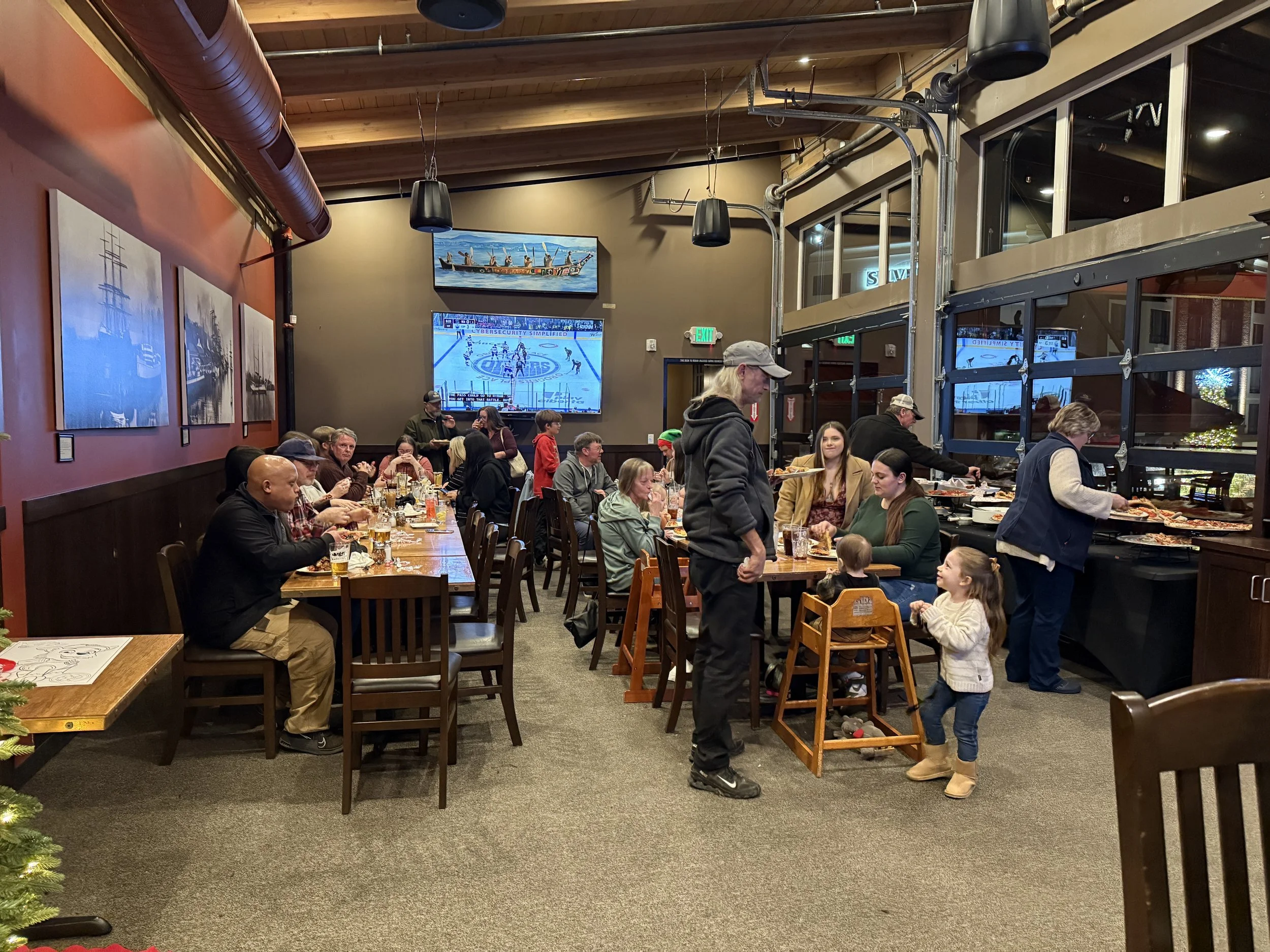 Plumb Signs team holiday party at Farrelli’s Pizza