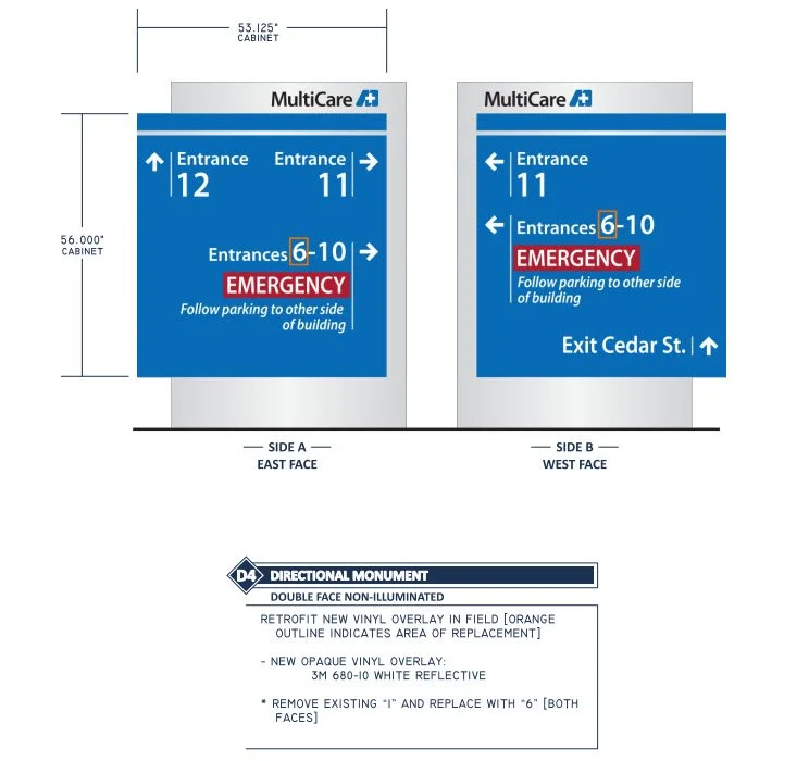 Allenmore wayfinding sign design Tacoma WA