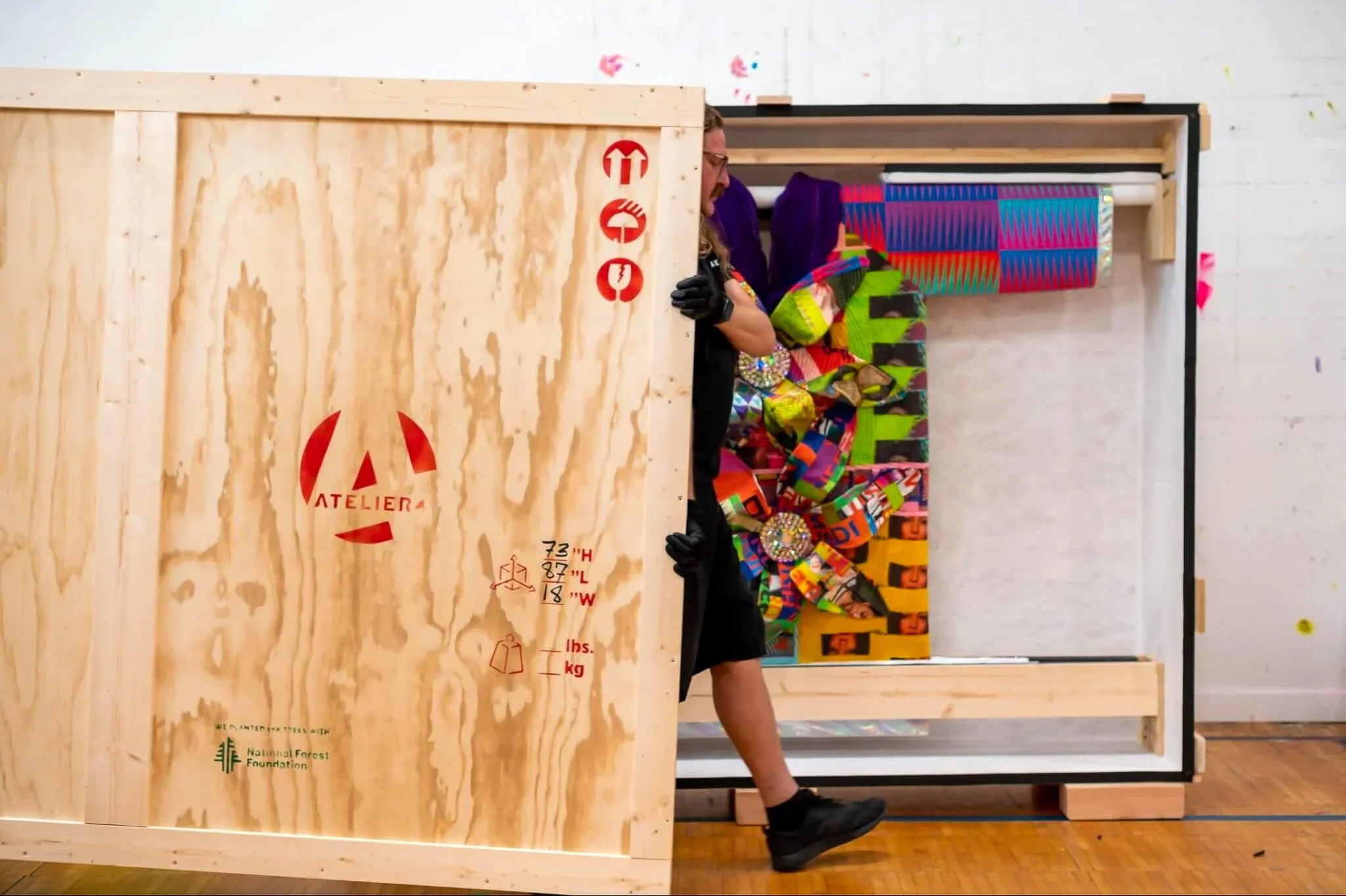Custom fine art crate built in Atelier 4's in-house crate shop