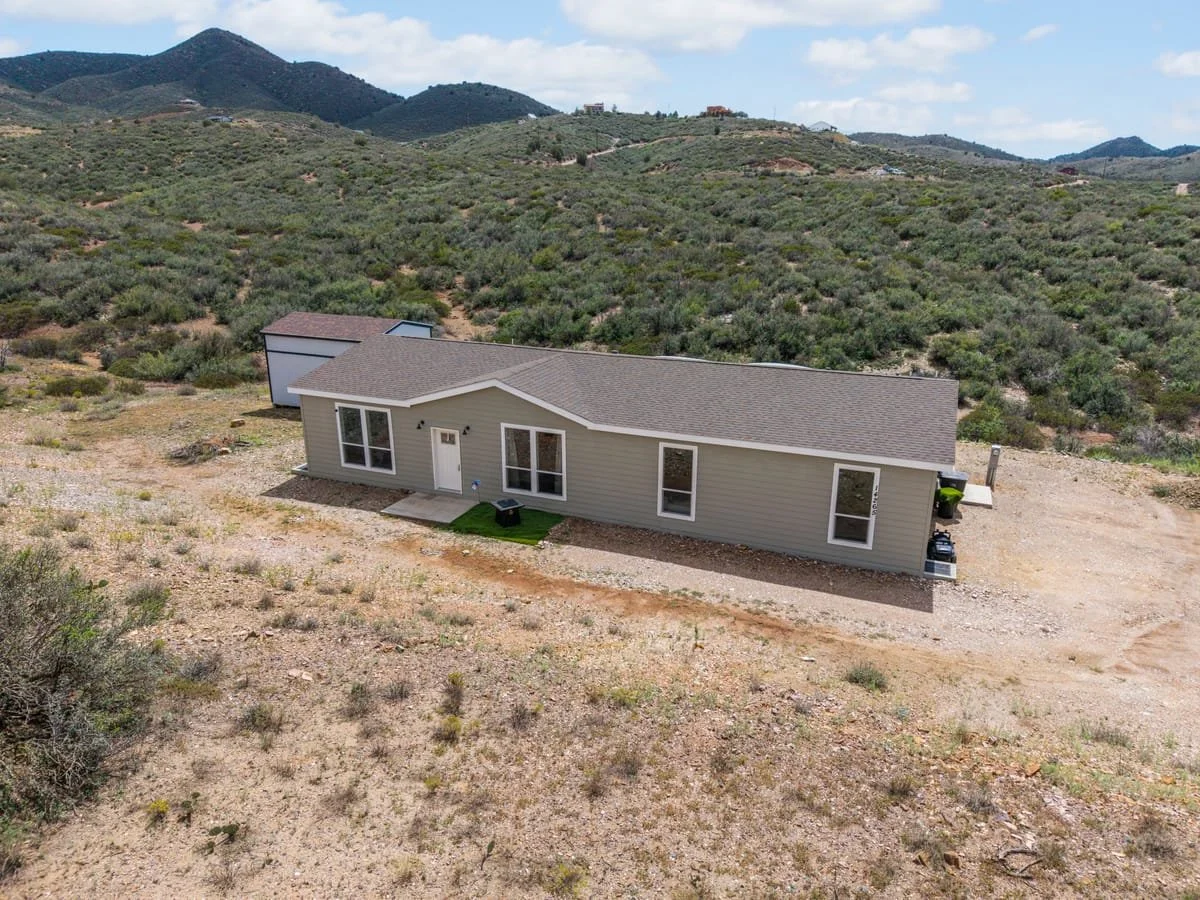 Horse property aerial Prescott Arizona acreage
