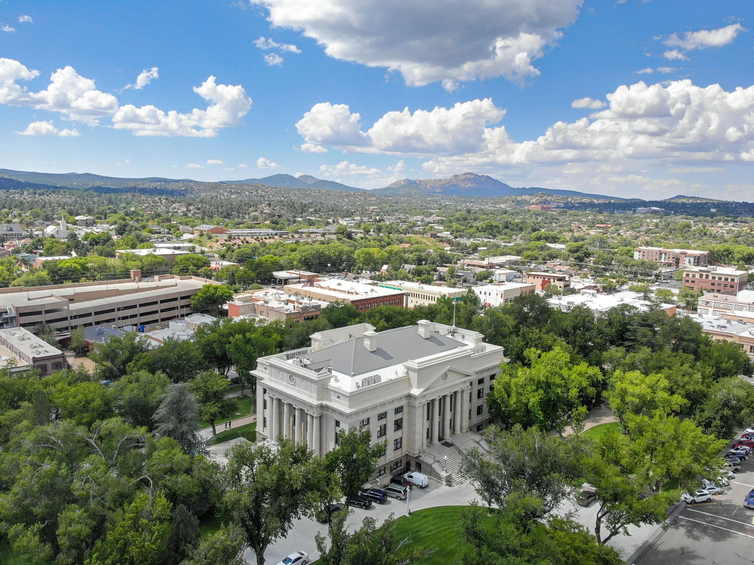 Aerial view of downtown Prescott, Arizona