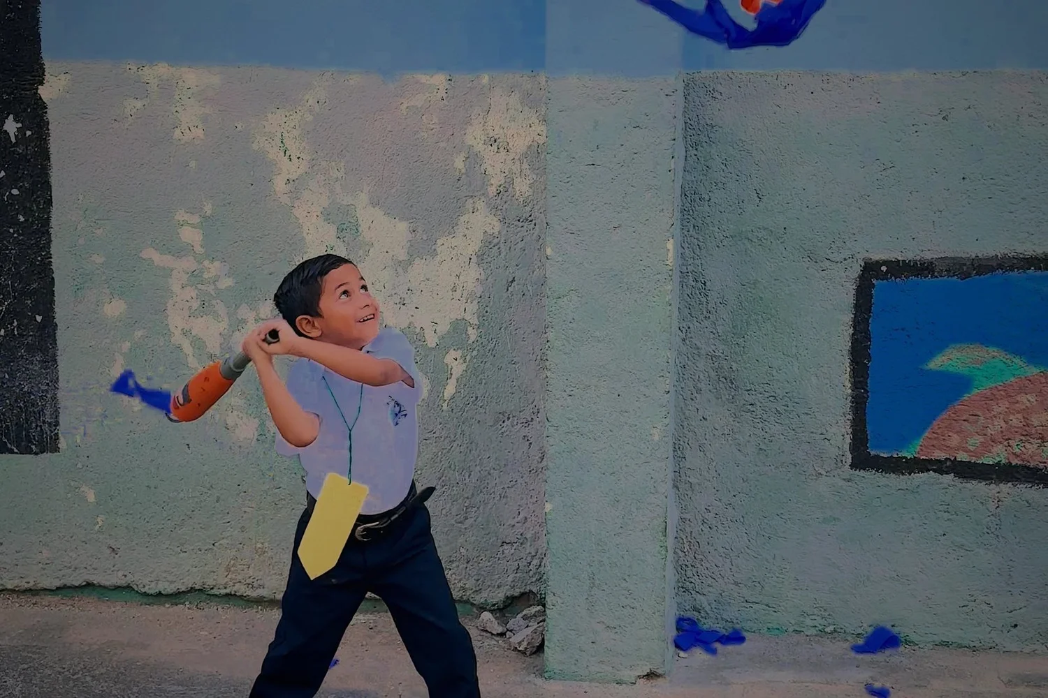 A student at the school celebration