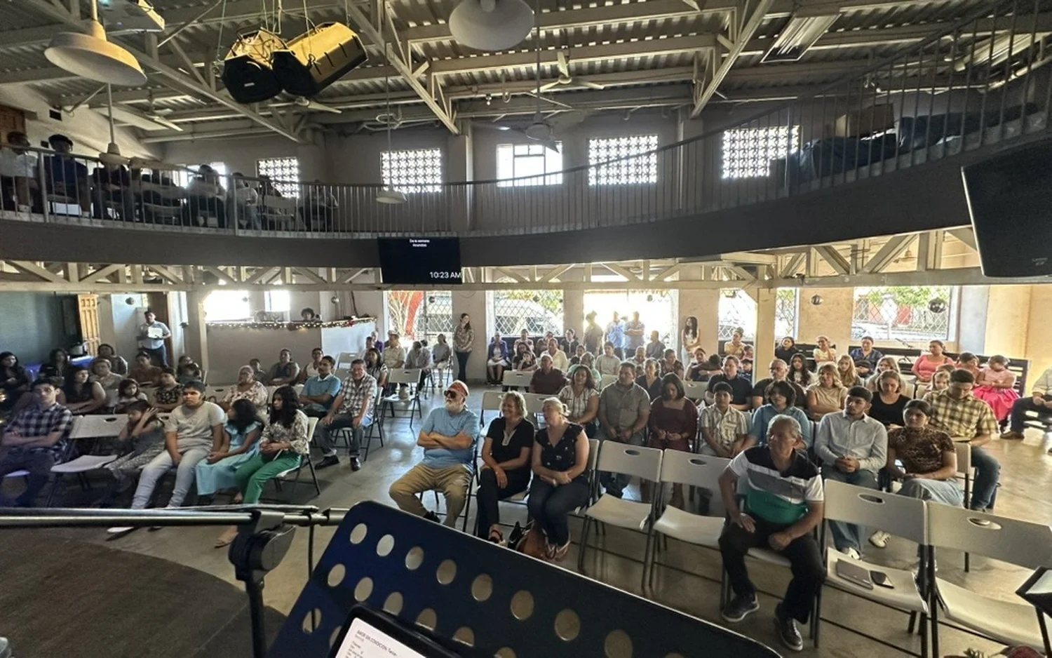 The congregation gathered