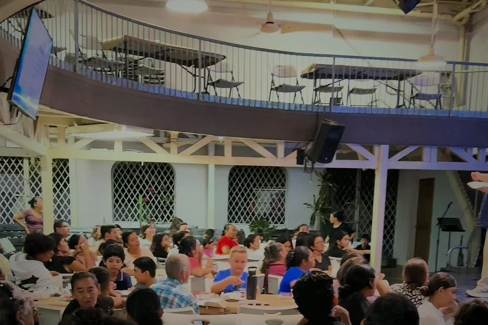 The church gathered together