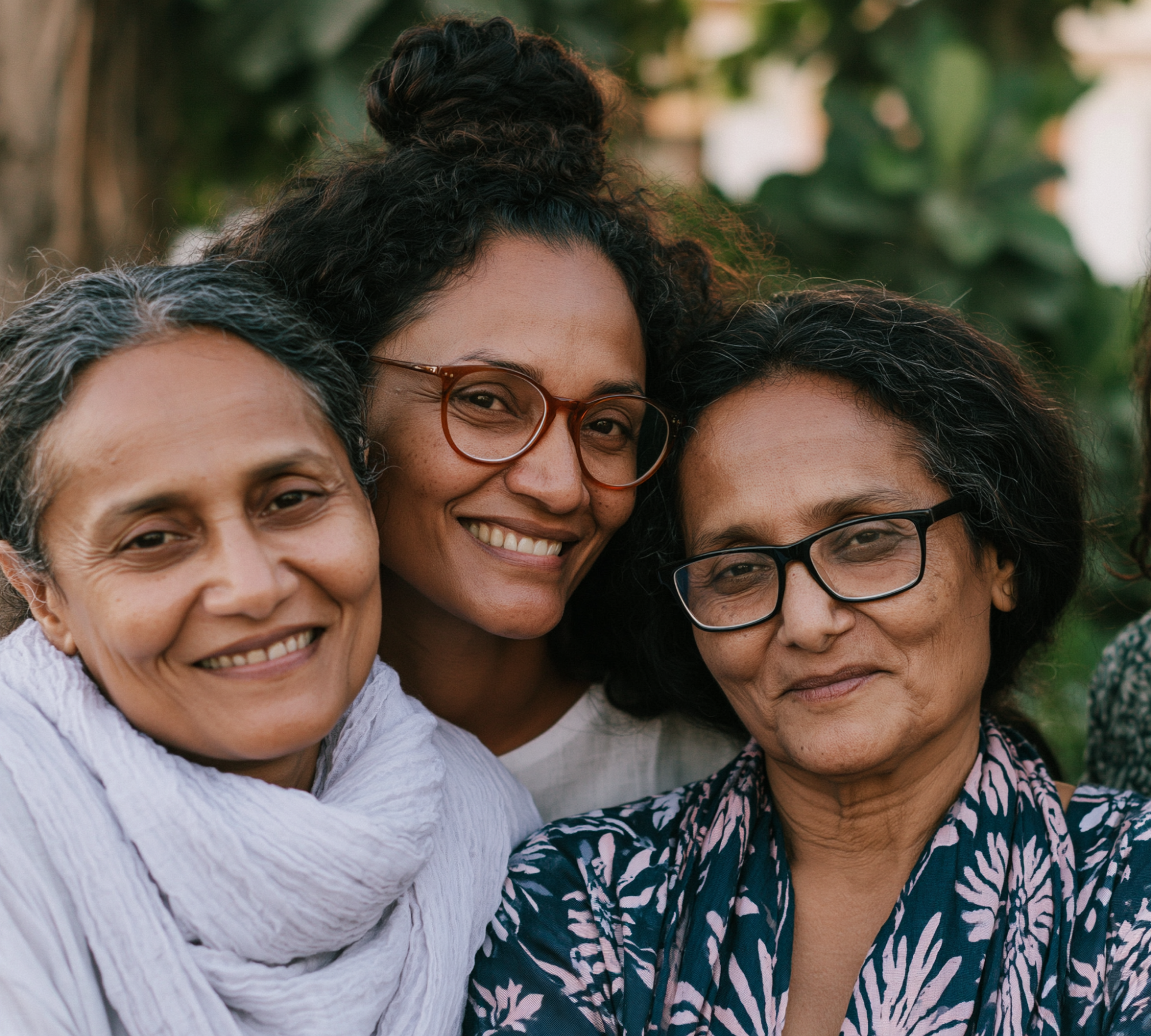 Three south asian women in 50s and 60s