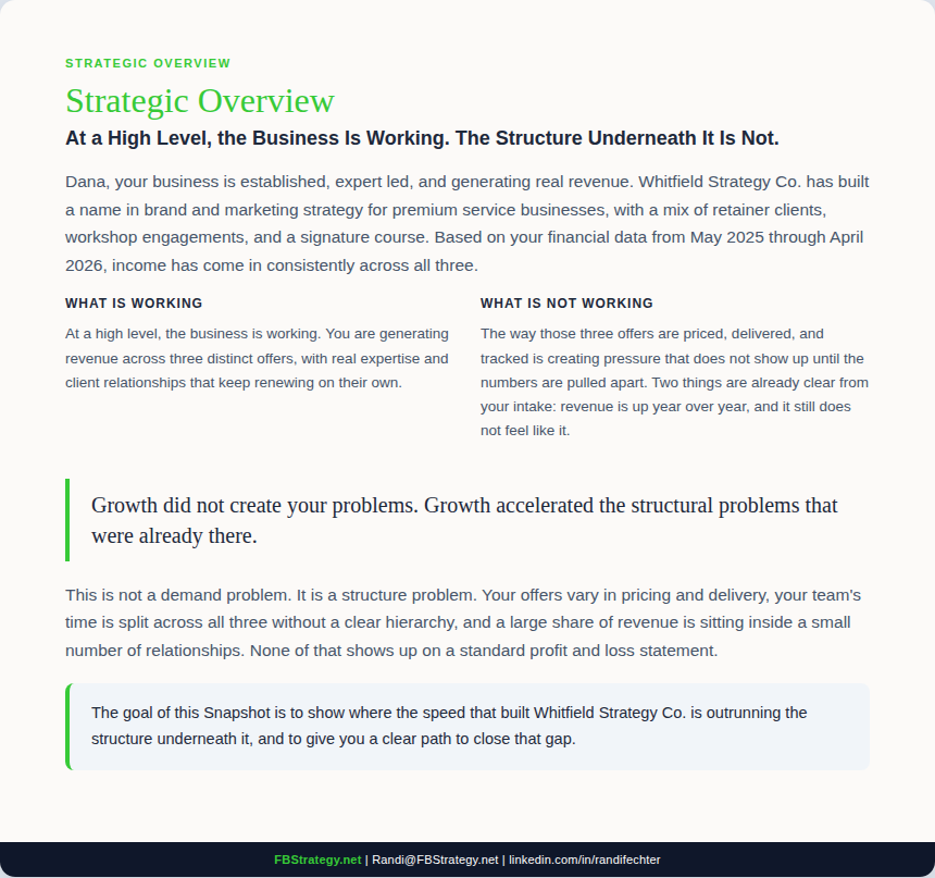 Strategic overview: the business is working, but the structure underneath it is not