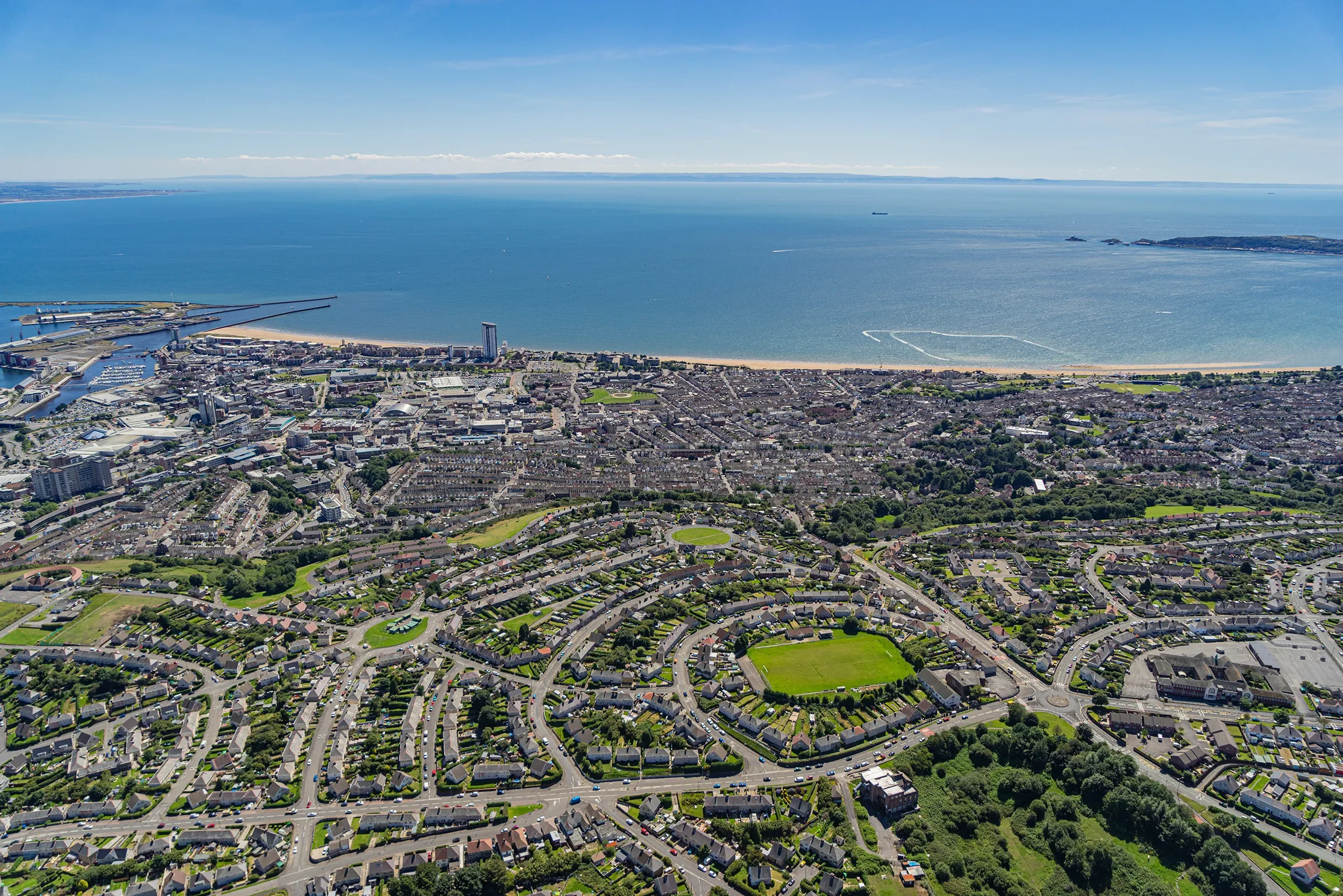 Swansea city and coastline