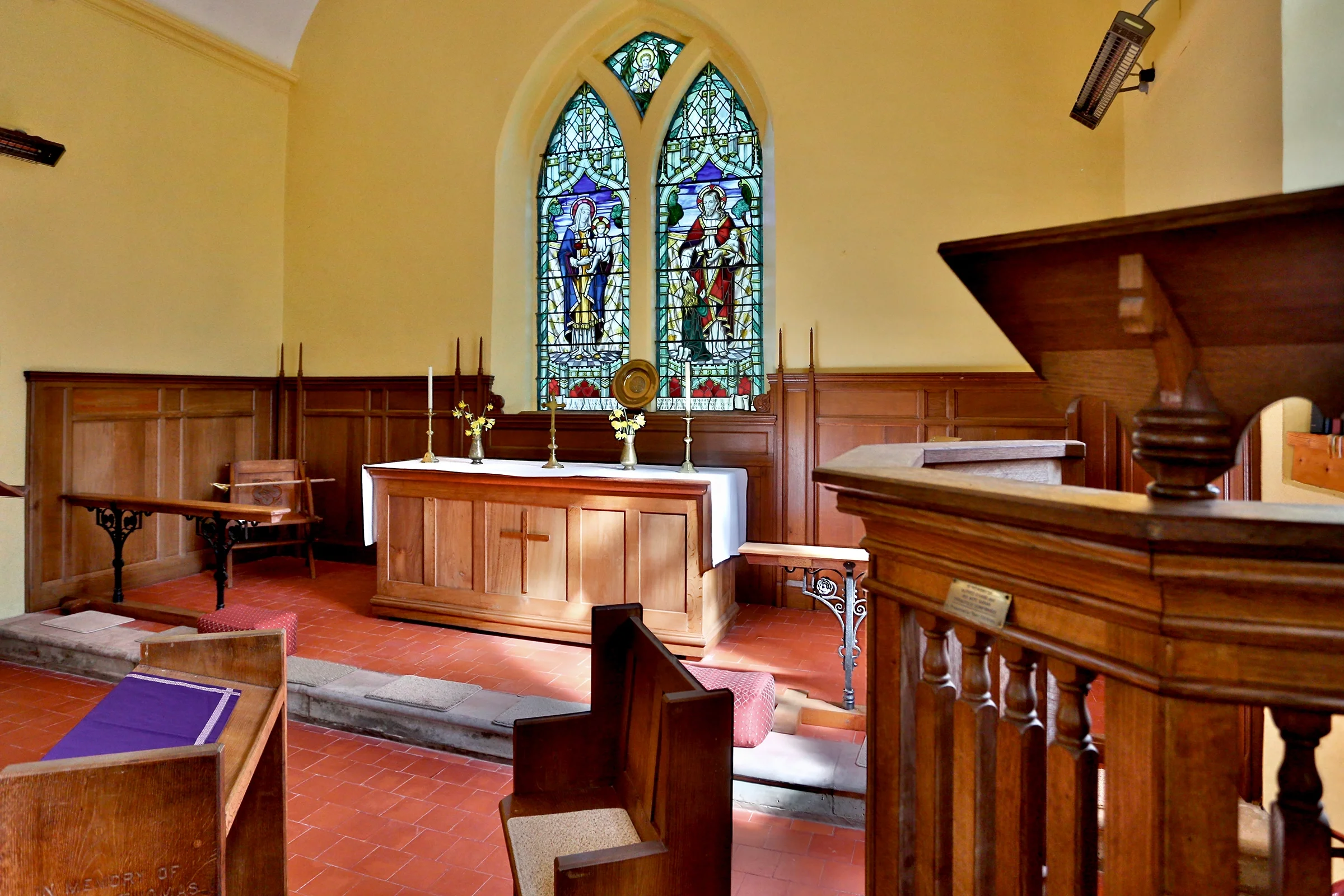 Rhydybriw Church interior following restoration