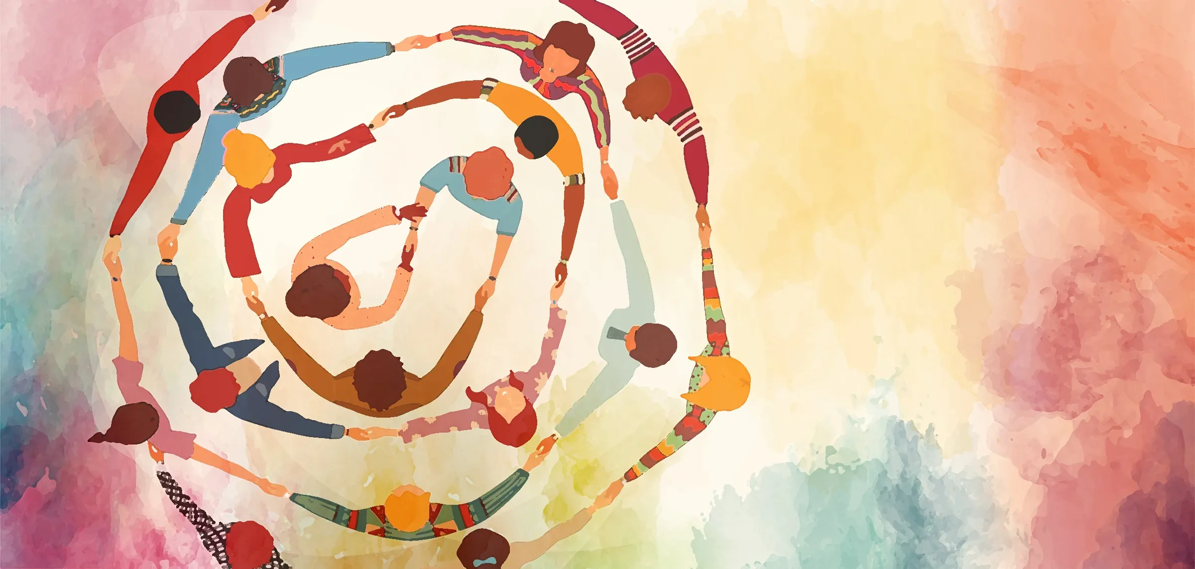 Two people talking over coffee