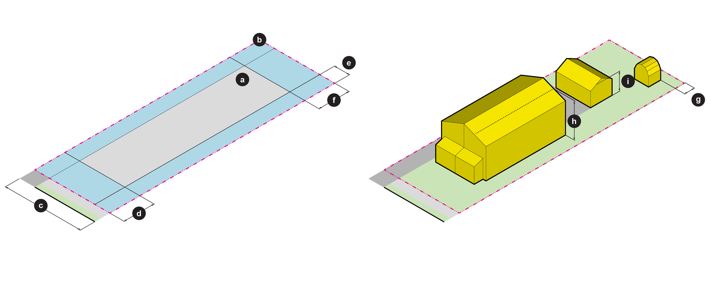 Axonometric illustration of the Urban Residential zone