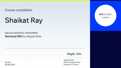 Shaikat Ray &mdash; Technical SEO by Aleyda Solis certificate