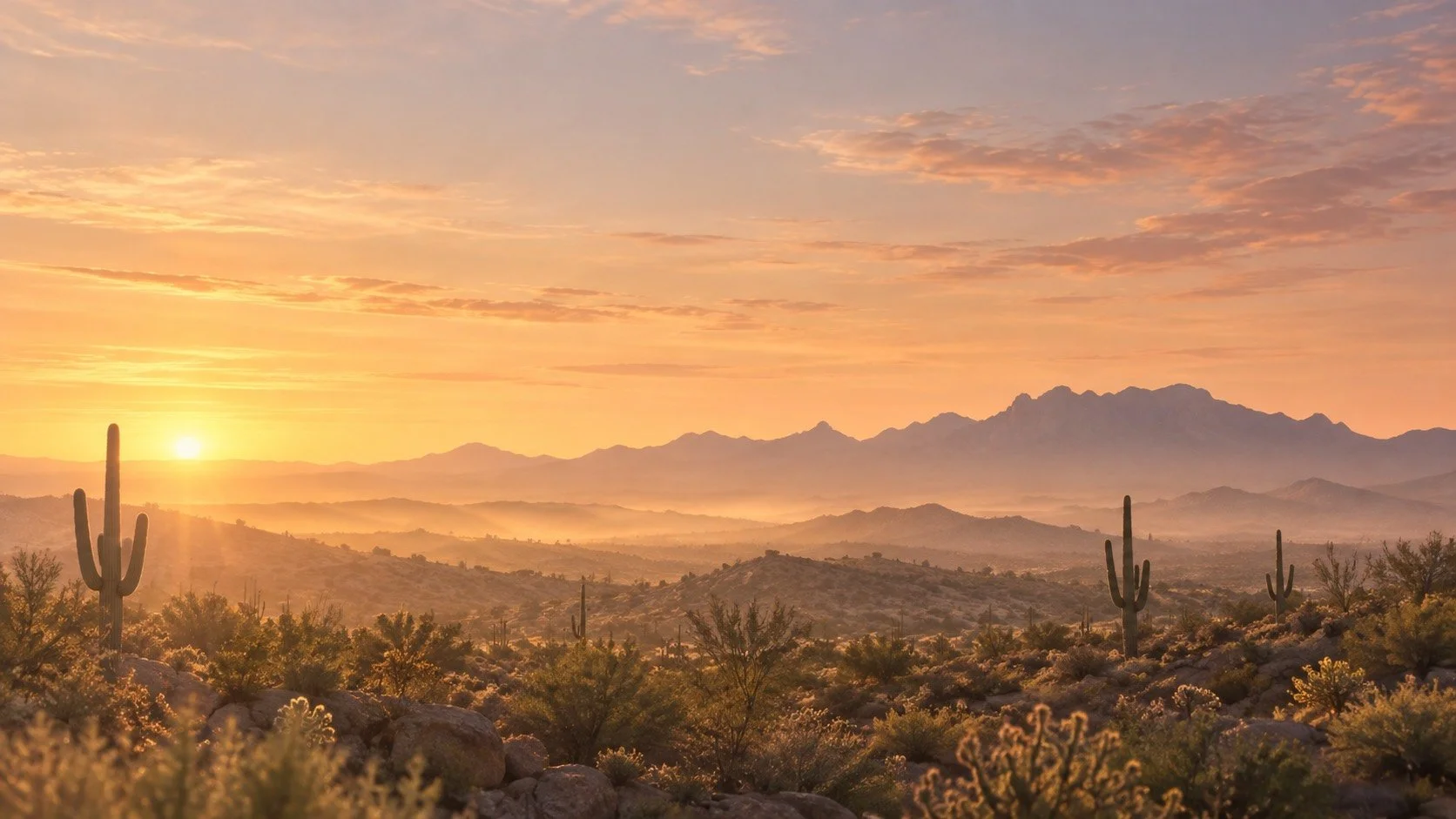 Sonoran desert at sunrise near Scottsdale