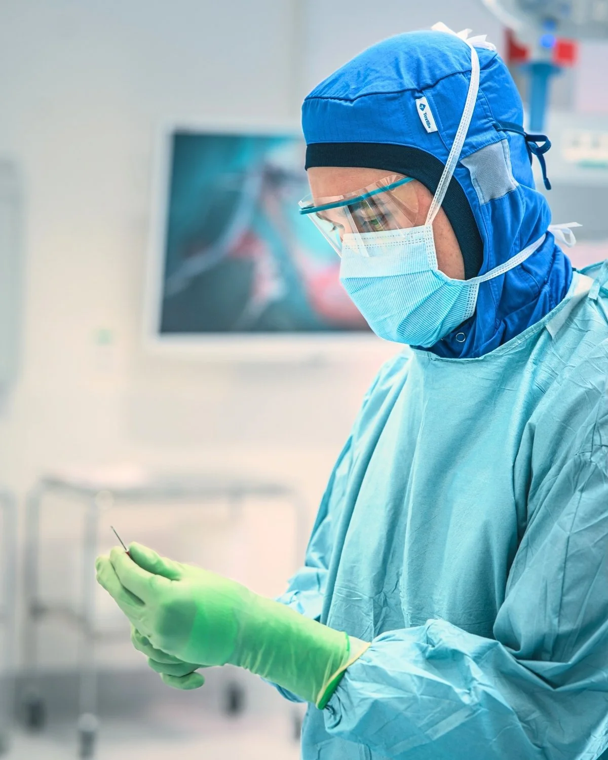 A healthcare professional in gear.
