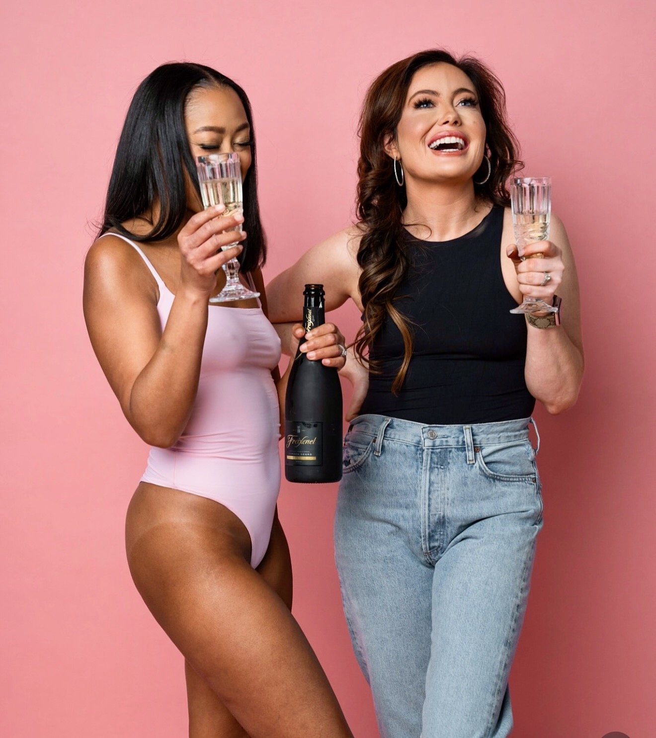 Bachelorette party spray tan glow with champagne in Port St. Lucie