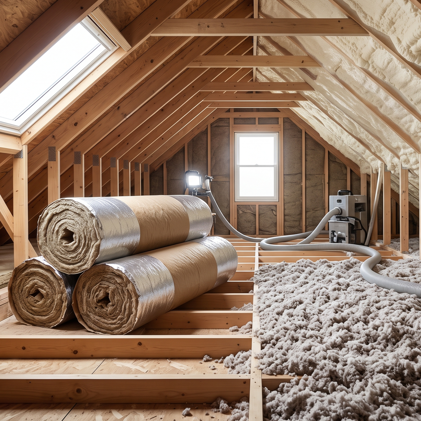 three types of attic insulation side by side comparison