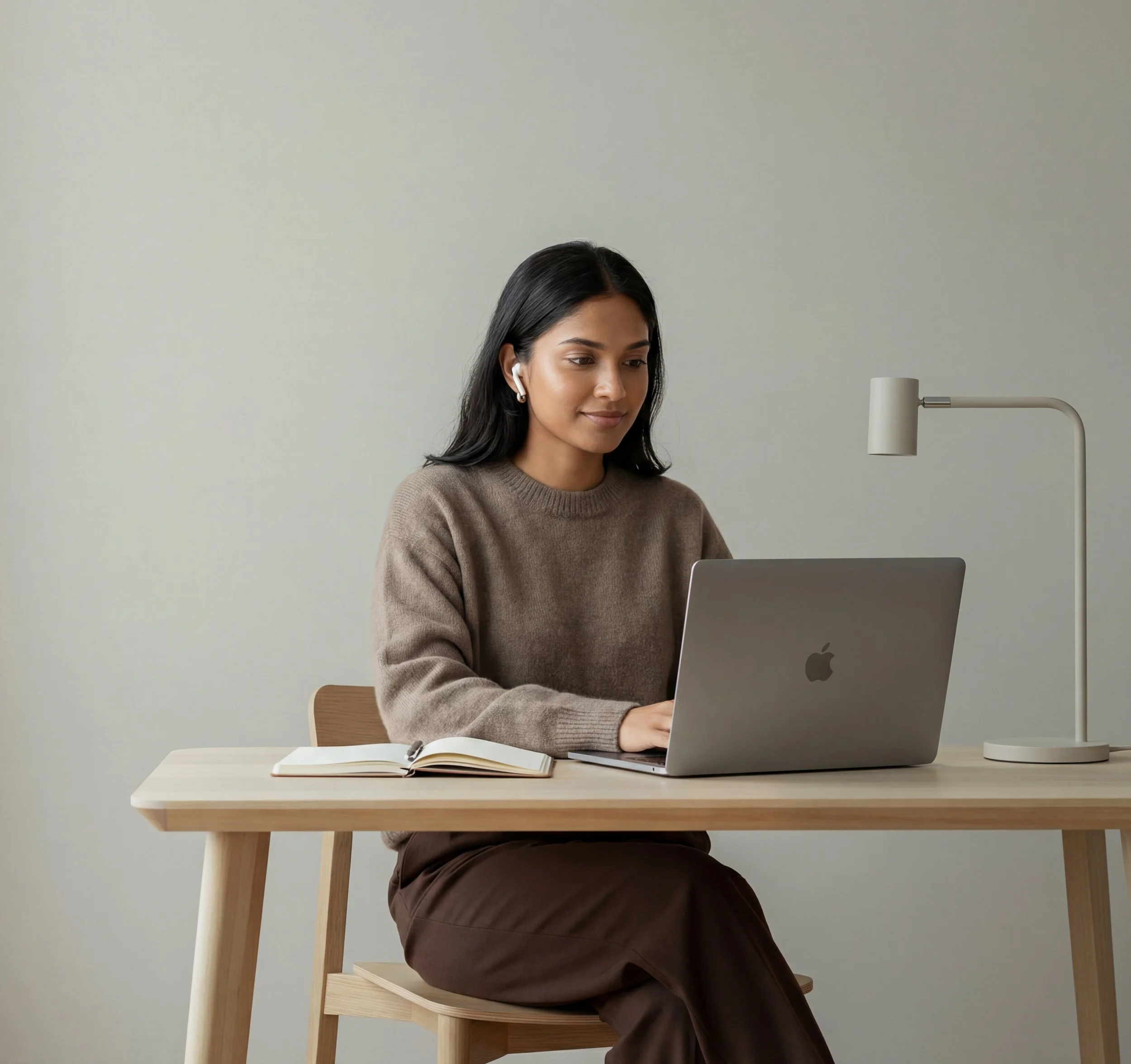 Student learning French online
