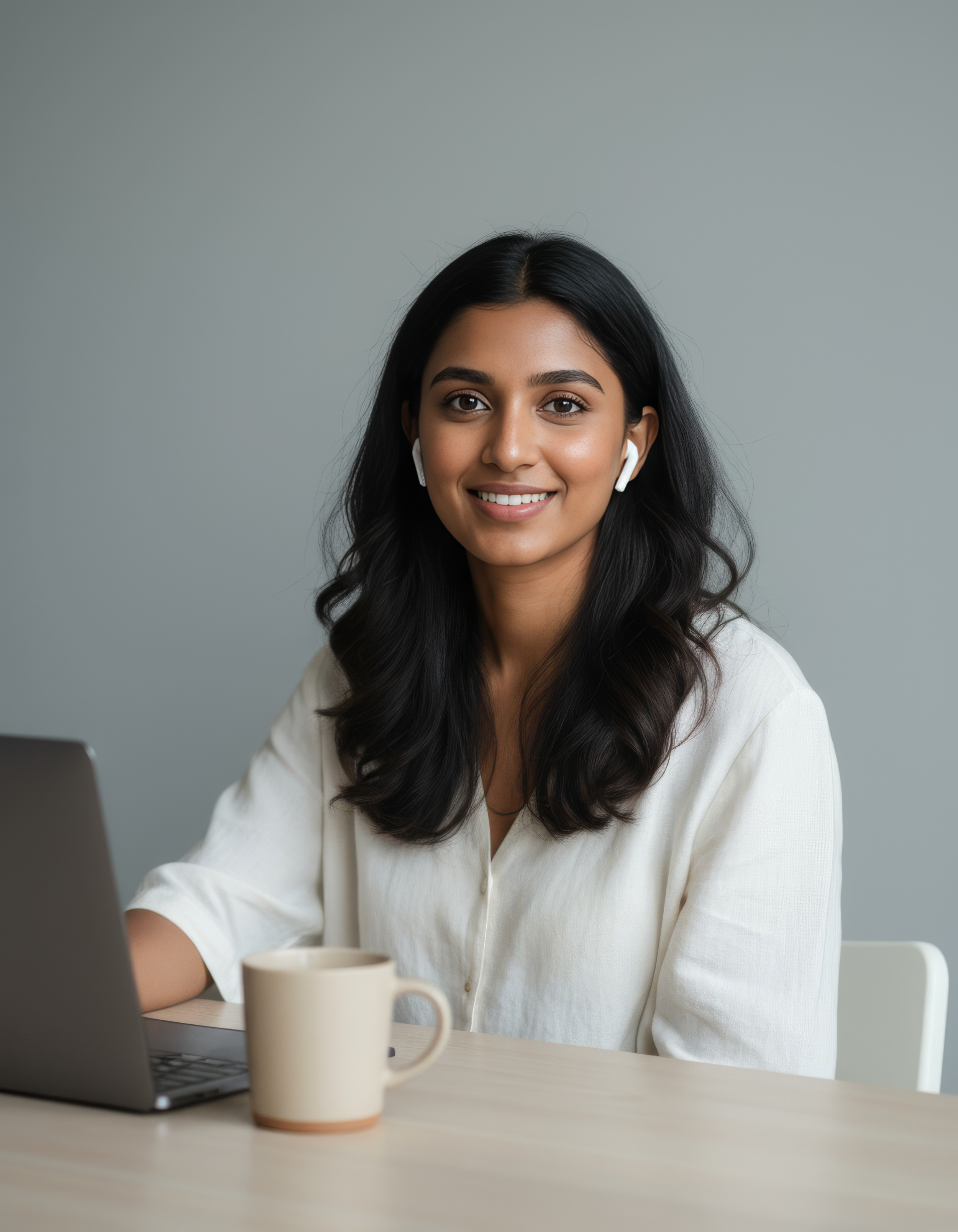 Live French class with instructor smiling, wearing headset, teaching on Zoom
