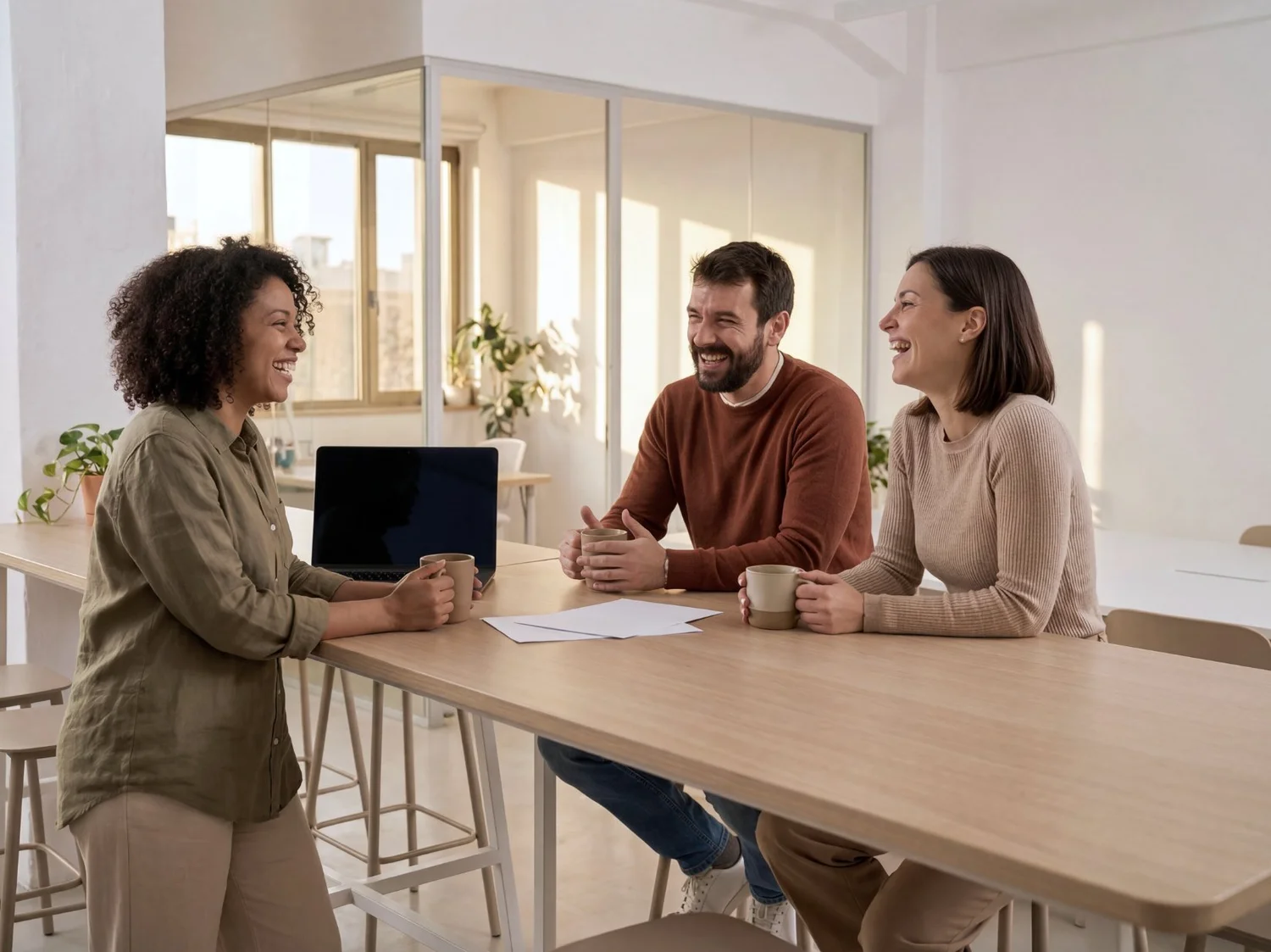 A team working together