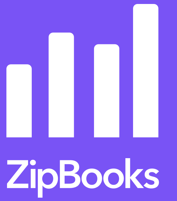 ZipBooks cloud accounting software logo trusted by Present and Future Bookkeeping Solutions for efficient Merchant Cash Advance bookkeeping