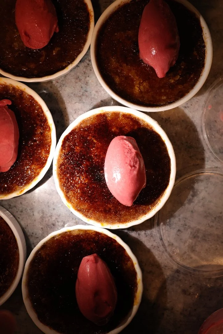 Creme brulee dessert course