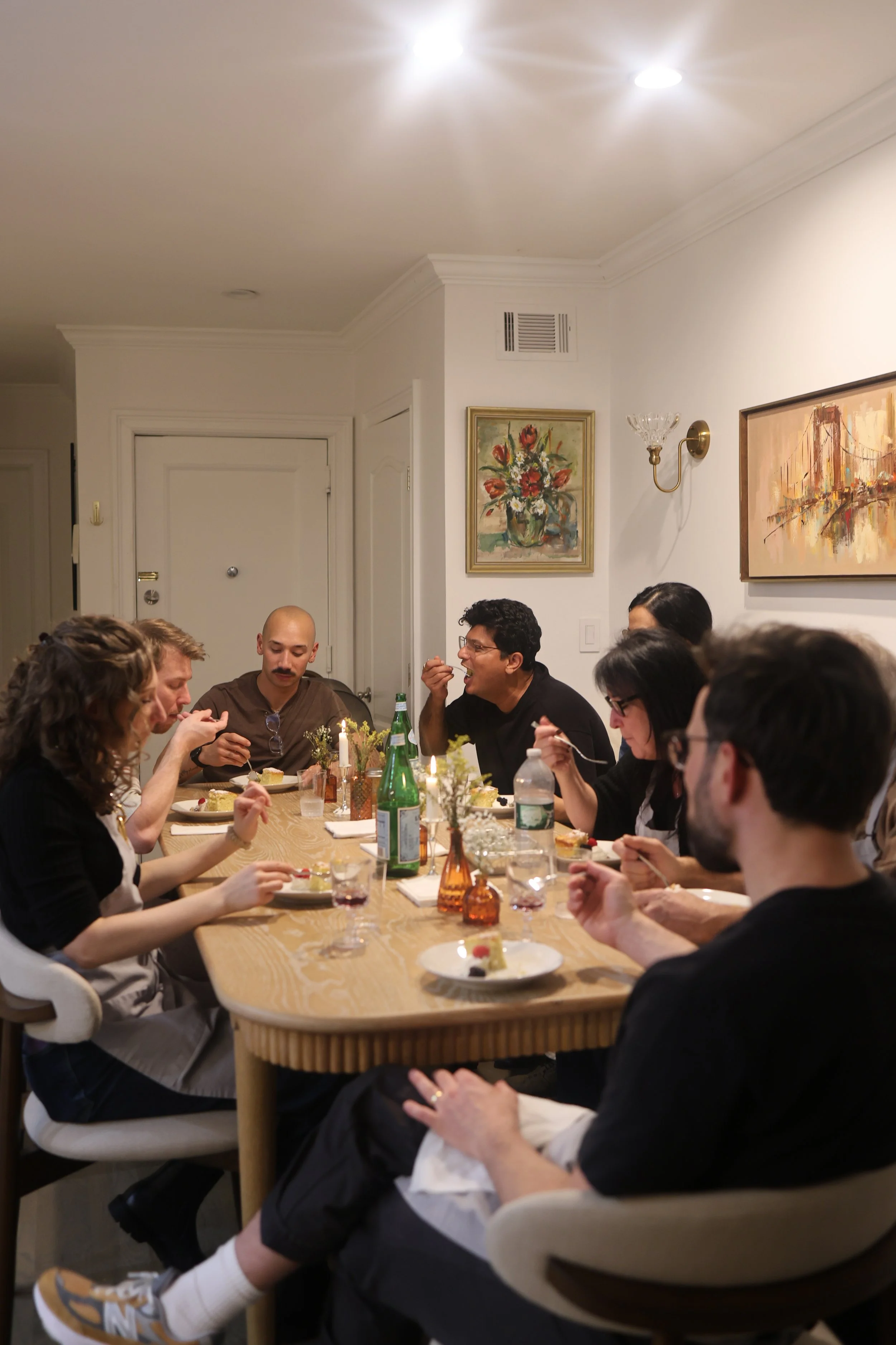 Group enjoying a bachelorette pasta class