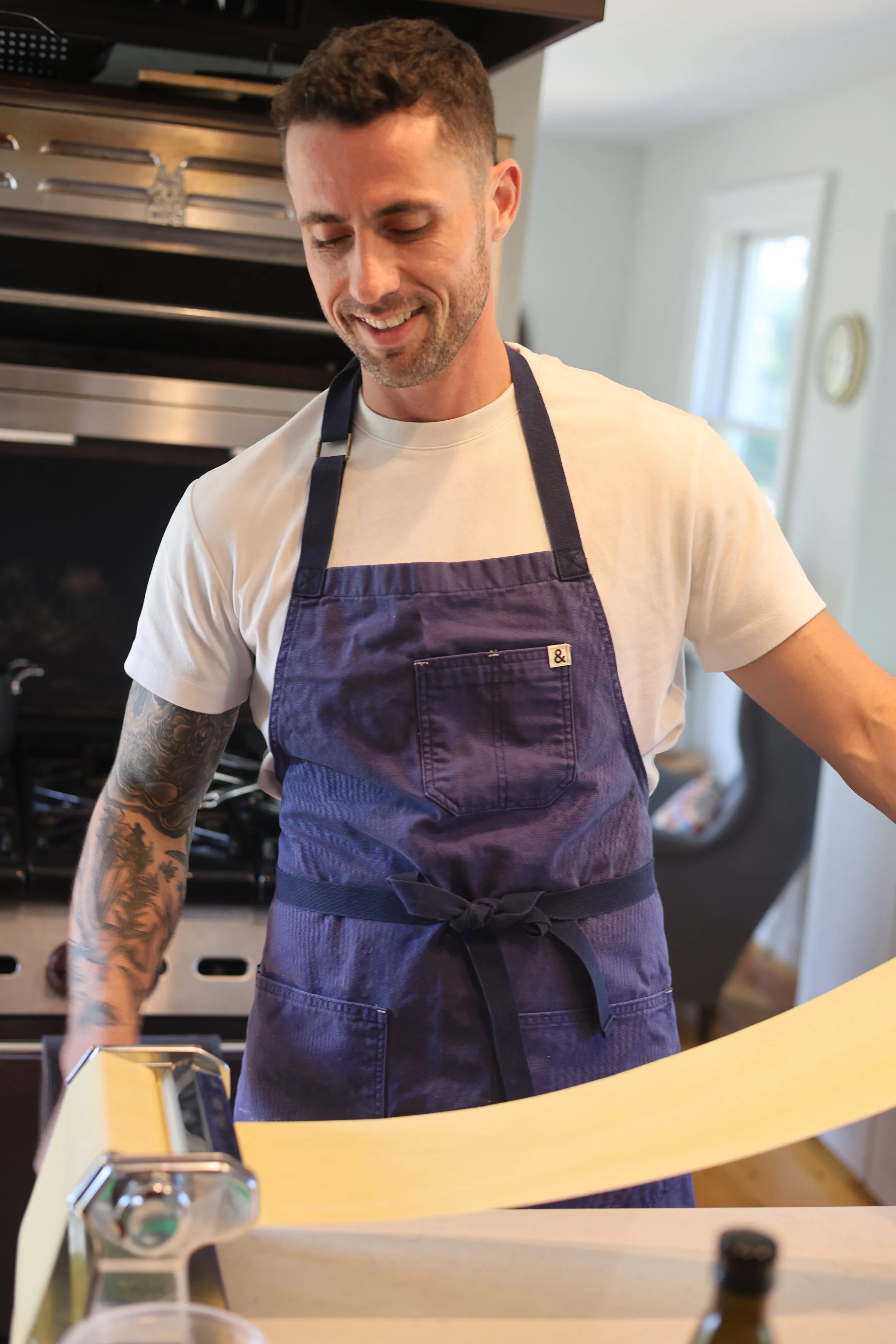 Beautiful fresh pasta made during a hands-on cooking class at home