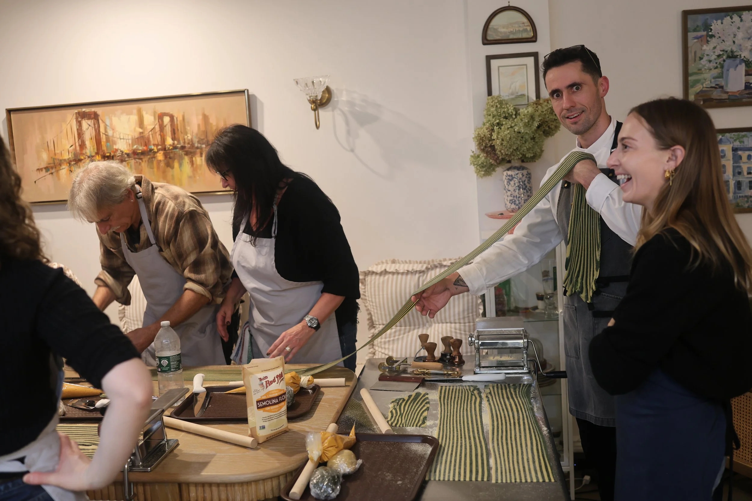 Beautifully plated fresh pasta from an at-home pasta cooking class