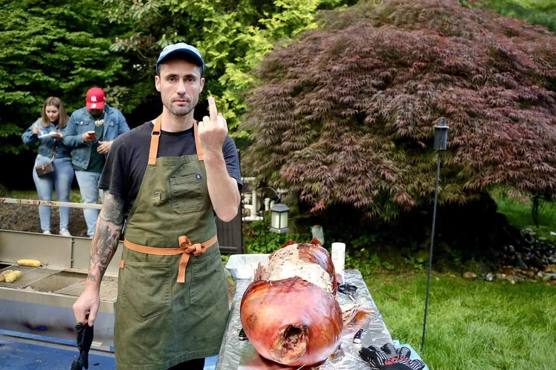 Private backyard hog roast celebration Long Island