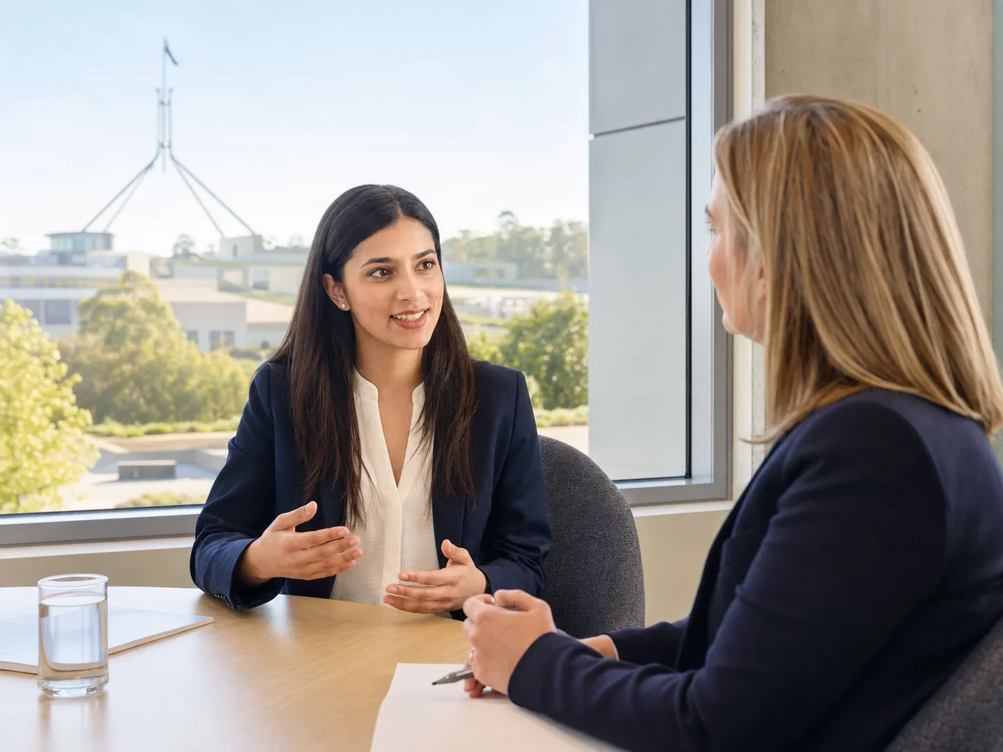 International law students studying together in Canberra