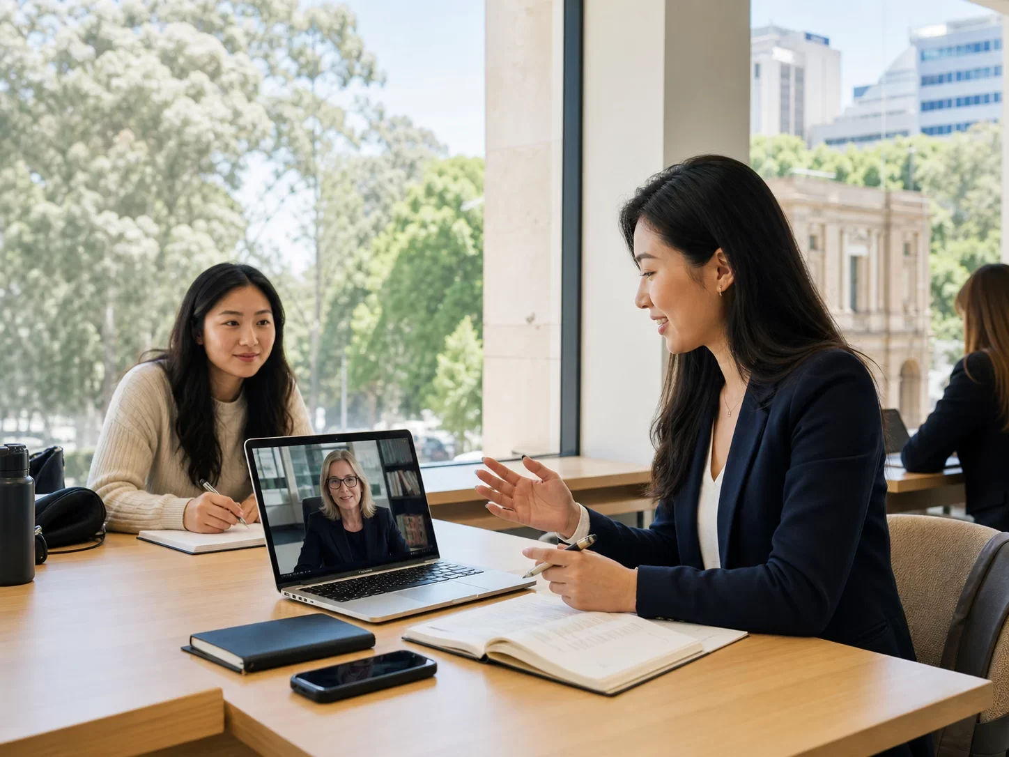 International law students studying together in Adelaide