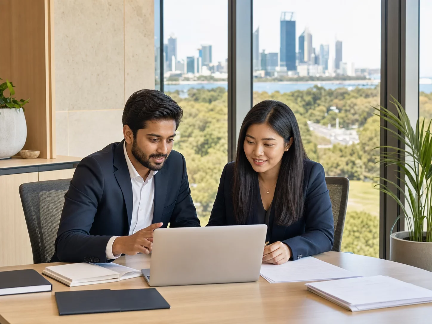 International law students studying together in Perth