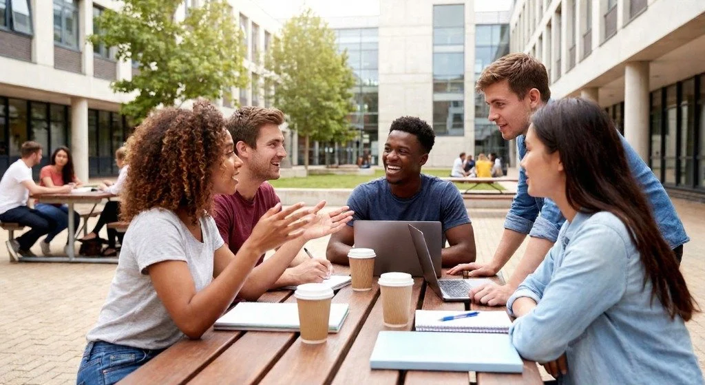 Law students studying