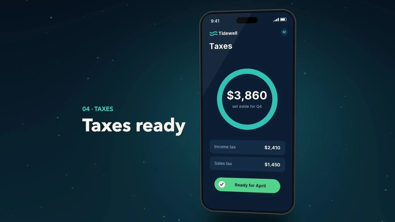 Tidewell mobile interface in a Blackstars business explainer