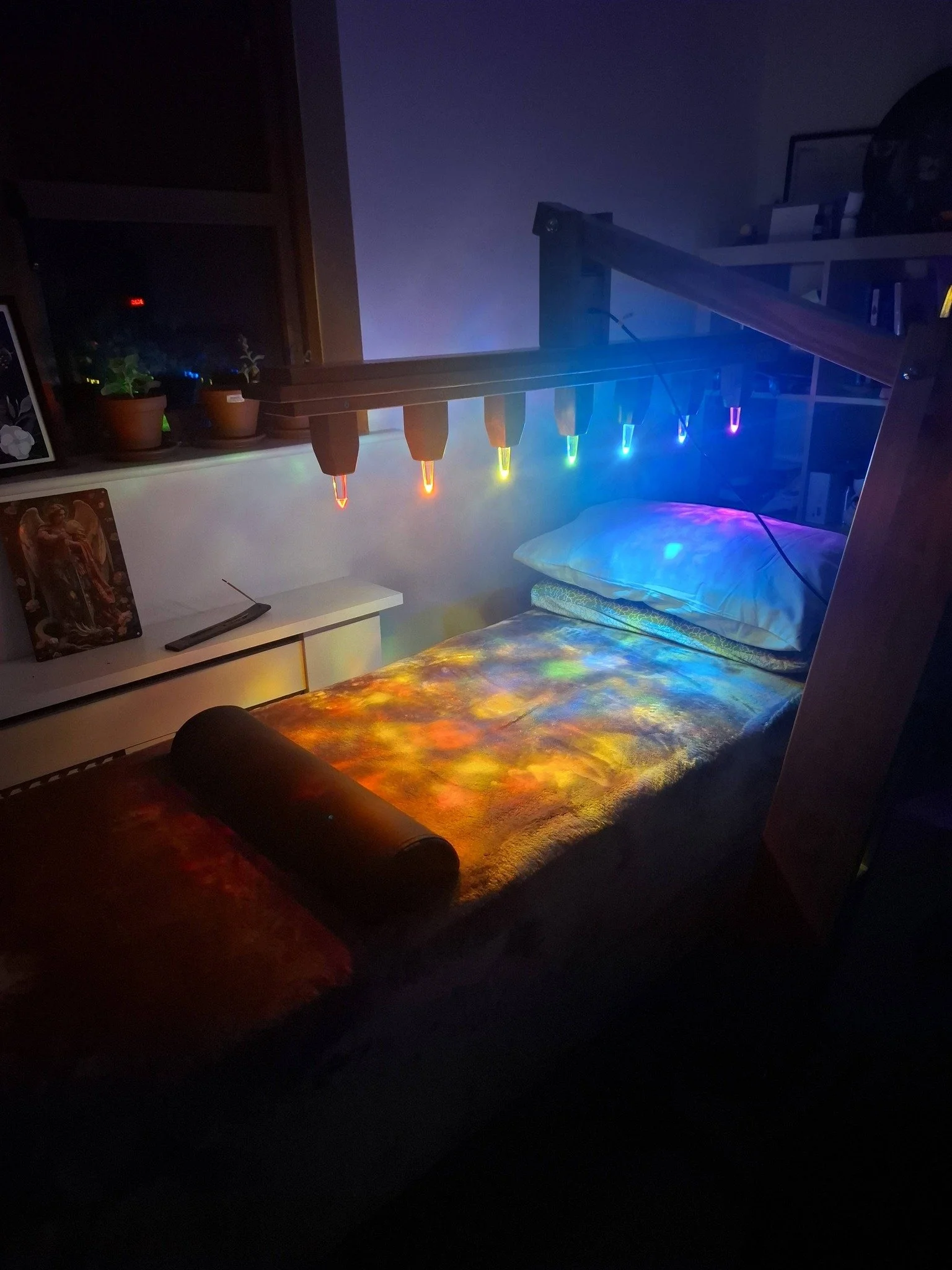 Colourful crystal healing lights at Annmarie's Holistic Center